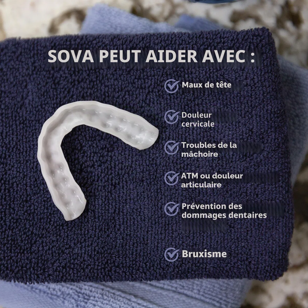 SOVA Night Guard 3D Gouttière Dentaire Nocturne Bruxisme Protège-dents sur Mesure 1,6 mm