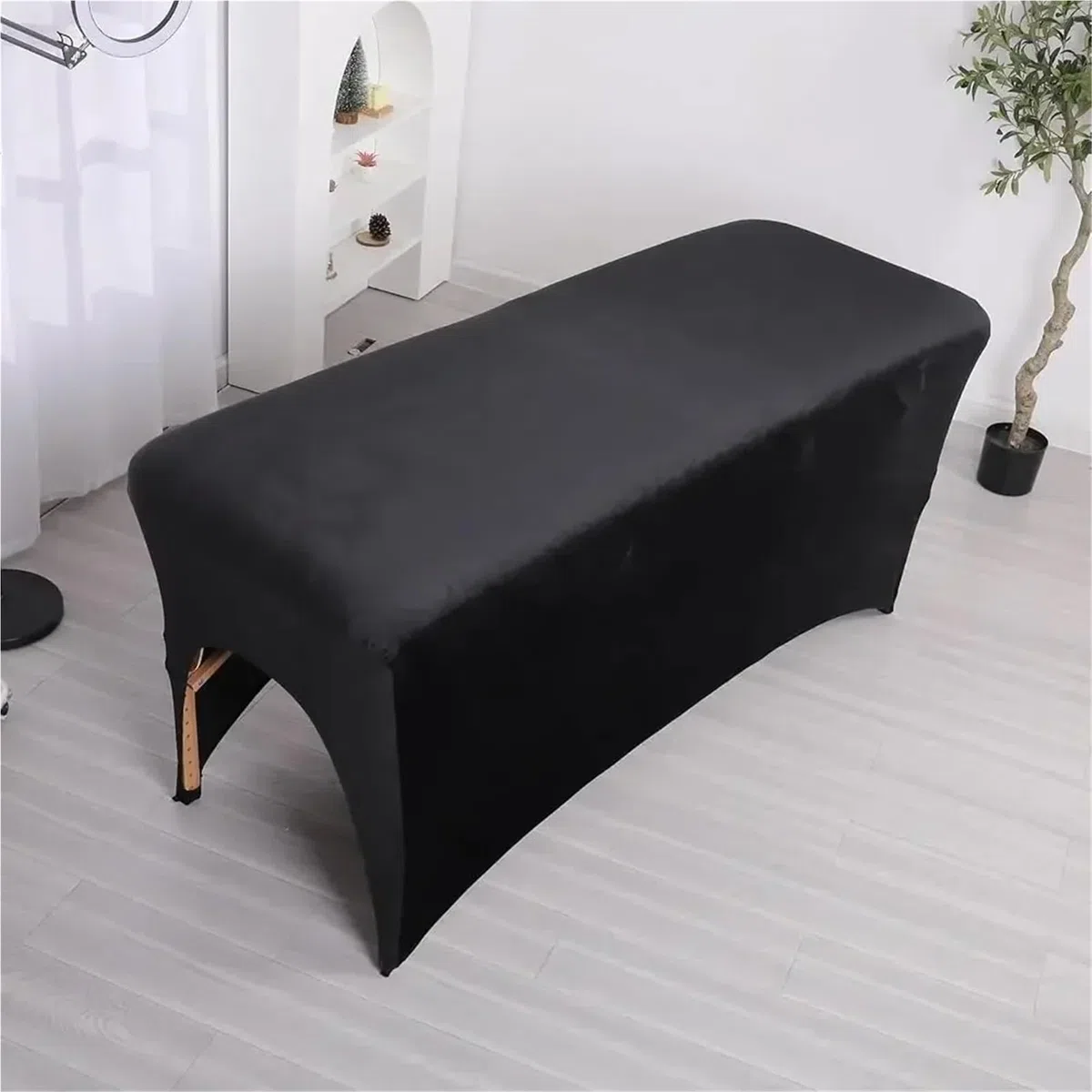 Matelas Table De Massage Surmatelas et couvre-lit for cils, coussin ergonomique incurvé for table de massage, matelas for cils for salon de beauté Coussin Massage(Black Bed and Cover,180x60 cm)