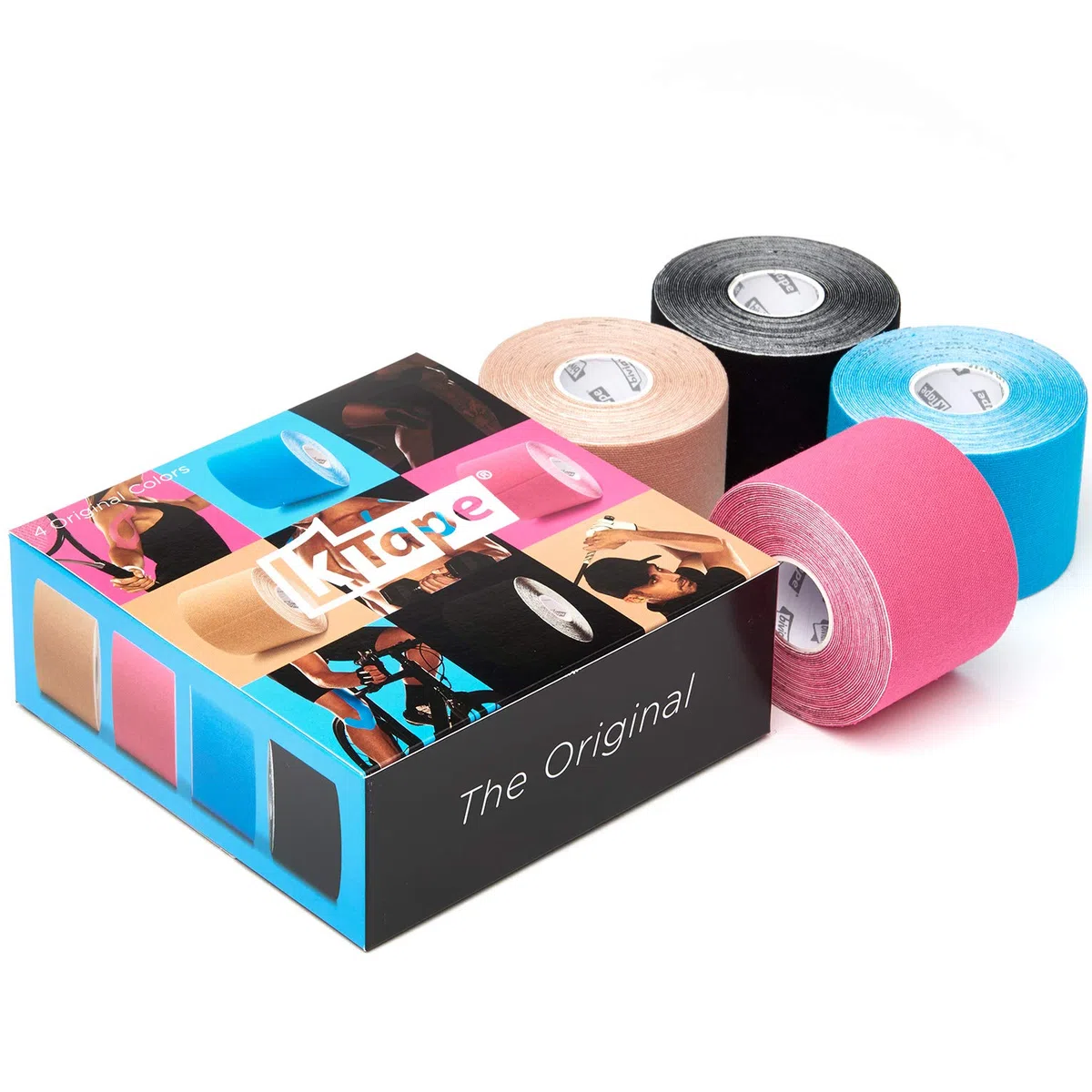 K-Tape Mixed Box of 4 5 cm x 5 m Beige Rouge Bleu Noir