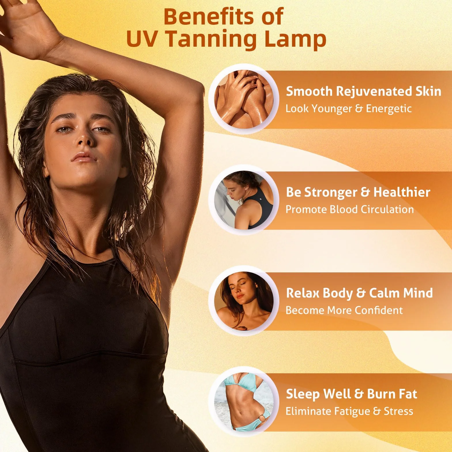 Lampe de bronzage 225 pièces 460 NM Solarium visage support réglable crochets suspension maison corps