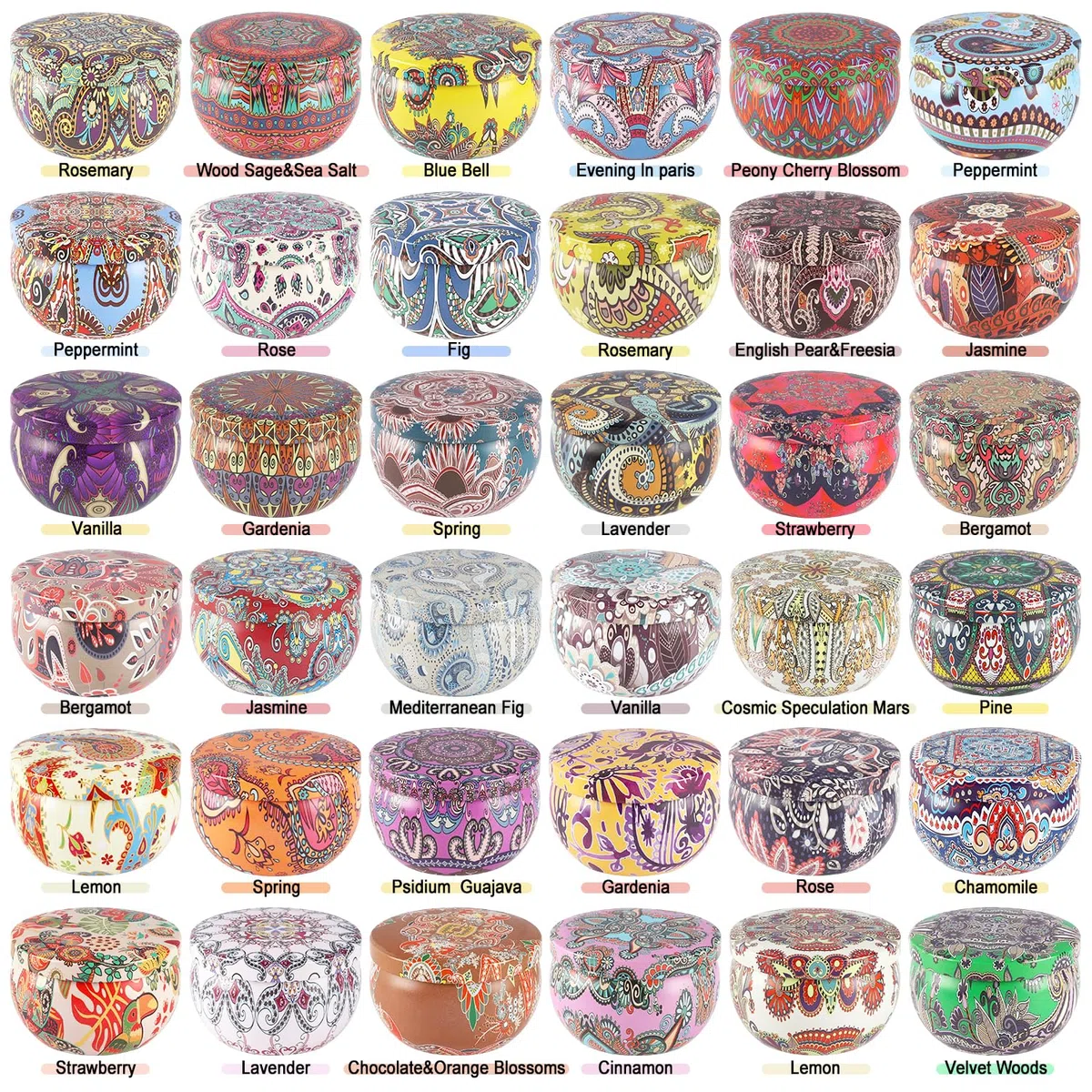 LIVEN Lot de 36 bougies parfumées en cire de soja pour la maison - Bougies parfumées pour la maison - 70,9 g - Bougies parfumées pour maman pour Noël, anniversaire, Thanksgiving, fête des mères