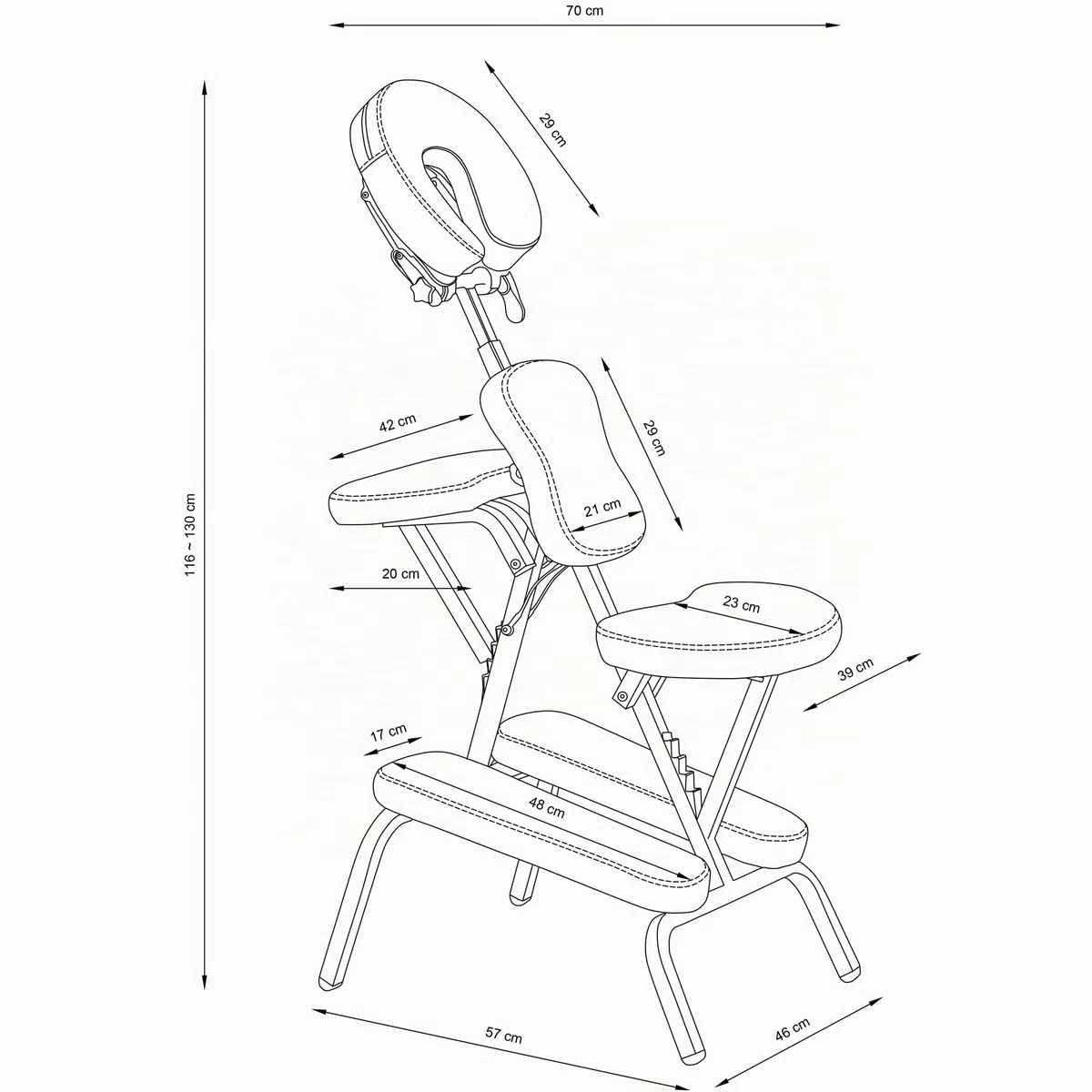 BELTOM® Fauteuil/Chaise de Massage Tatouages Tattoo Traitement Pliante Portable Table - Noir