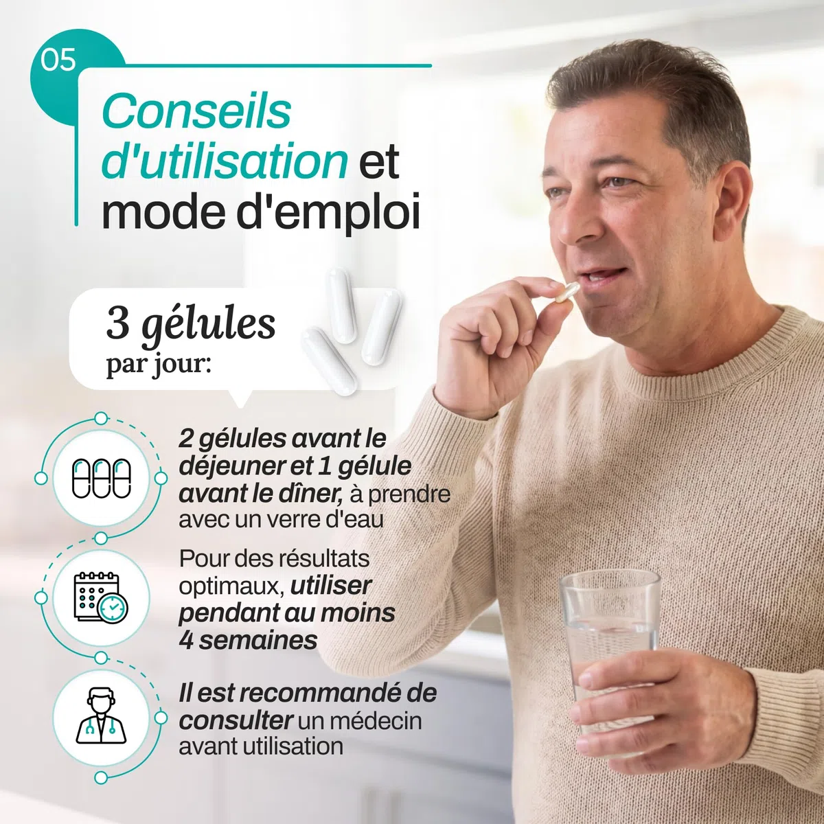 Gélules REPROSTAT | Soutien de la prostate | Serenoa repens 360 mg + Echinacea angustifolia 360 mg | Confort urinaire | avec Graines de Lin, Ginkgo biloba, lycopène et zinc | 30 Gélules