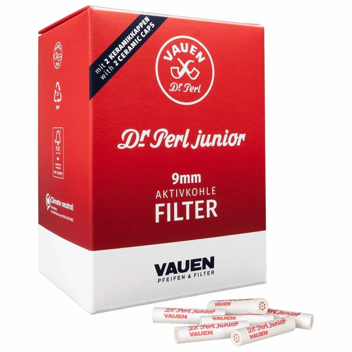 Dr. Perl Filter Junior Ju-Max Lot de 2 filtres à charbon actif Rouge 10 x 8 x 5 cm