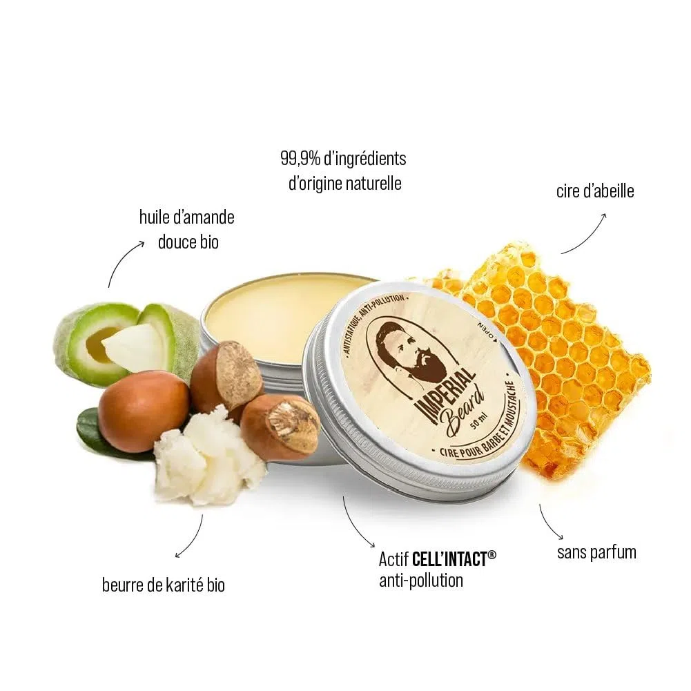 IMPERIAL BEARD Kit Barbe Homme 1 Peigne 1 Shampooing Volume 3 Soins Cadeau Homme Fabrication Française