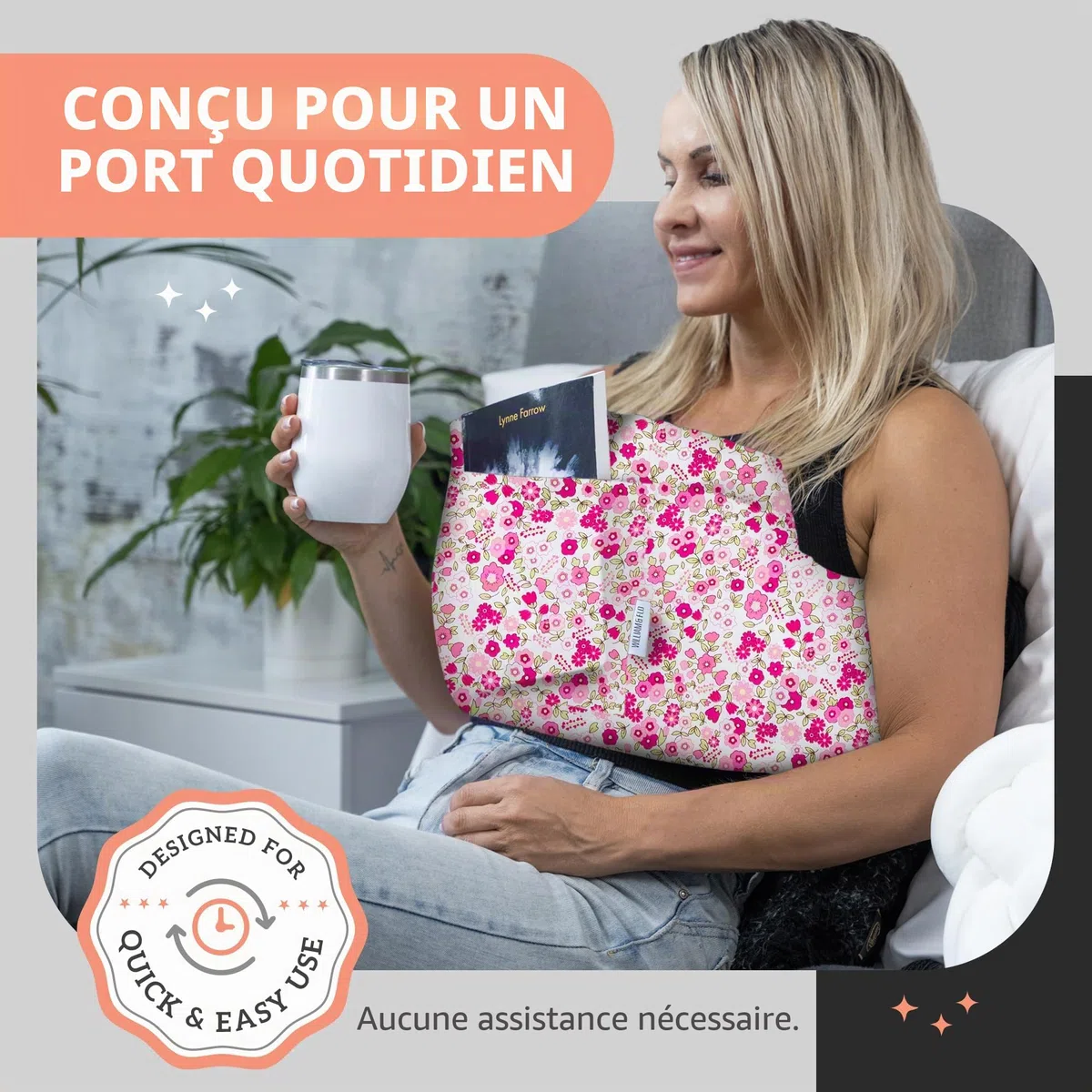 Oreiller post-mastectomie après opération du cancer du sein, césarienne ou réduction mammaire, accessoire post-chirurgical abdominoplastie, oreiller ceinture de sécurité, cadeau pour femme, fleur rose