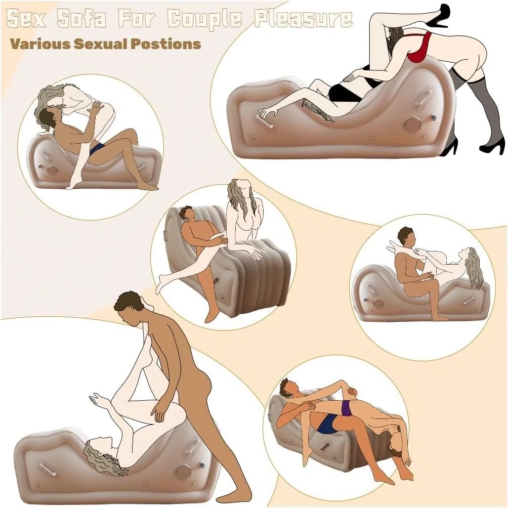 Canapé Gonflable Automatique avec Pompe Intégrée pour Couple – Meuble Érotique avec Support G-Spot