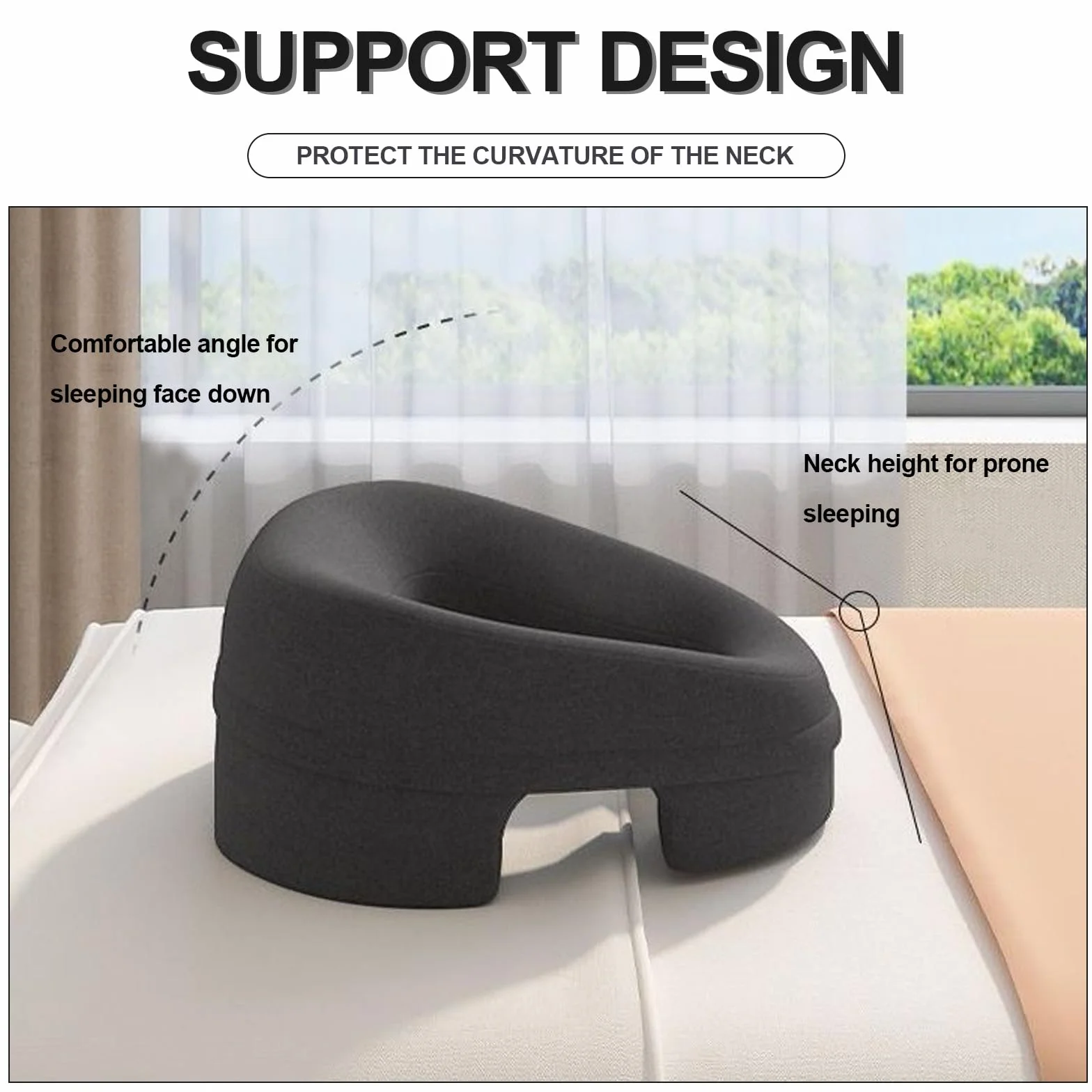 Coussin Massage Visage, Coussin de Poitrine pour Table de Massage, Multifonctionnel pour Salon de beauté, couché pour Chambre, Black