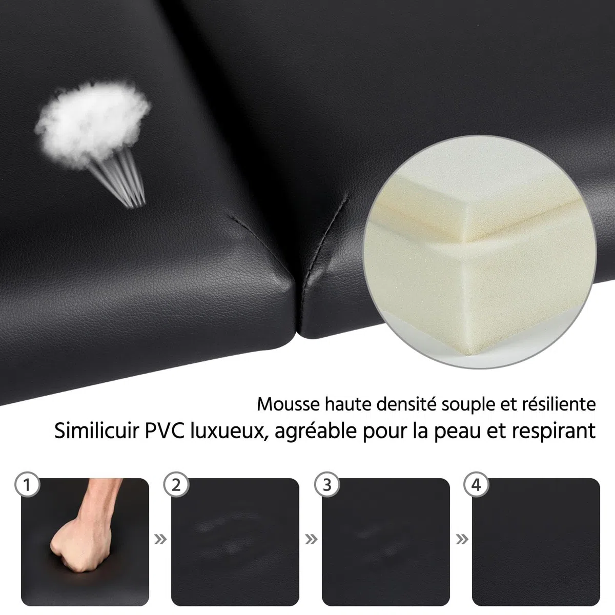 Yaheetech Table de Massage Pliante 2 Section 70 x 213 cm Lit de Massage Professionnelle Portable Aluminium Housse de Transport pour Thérapie Salon Massage