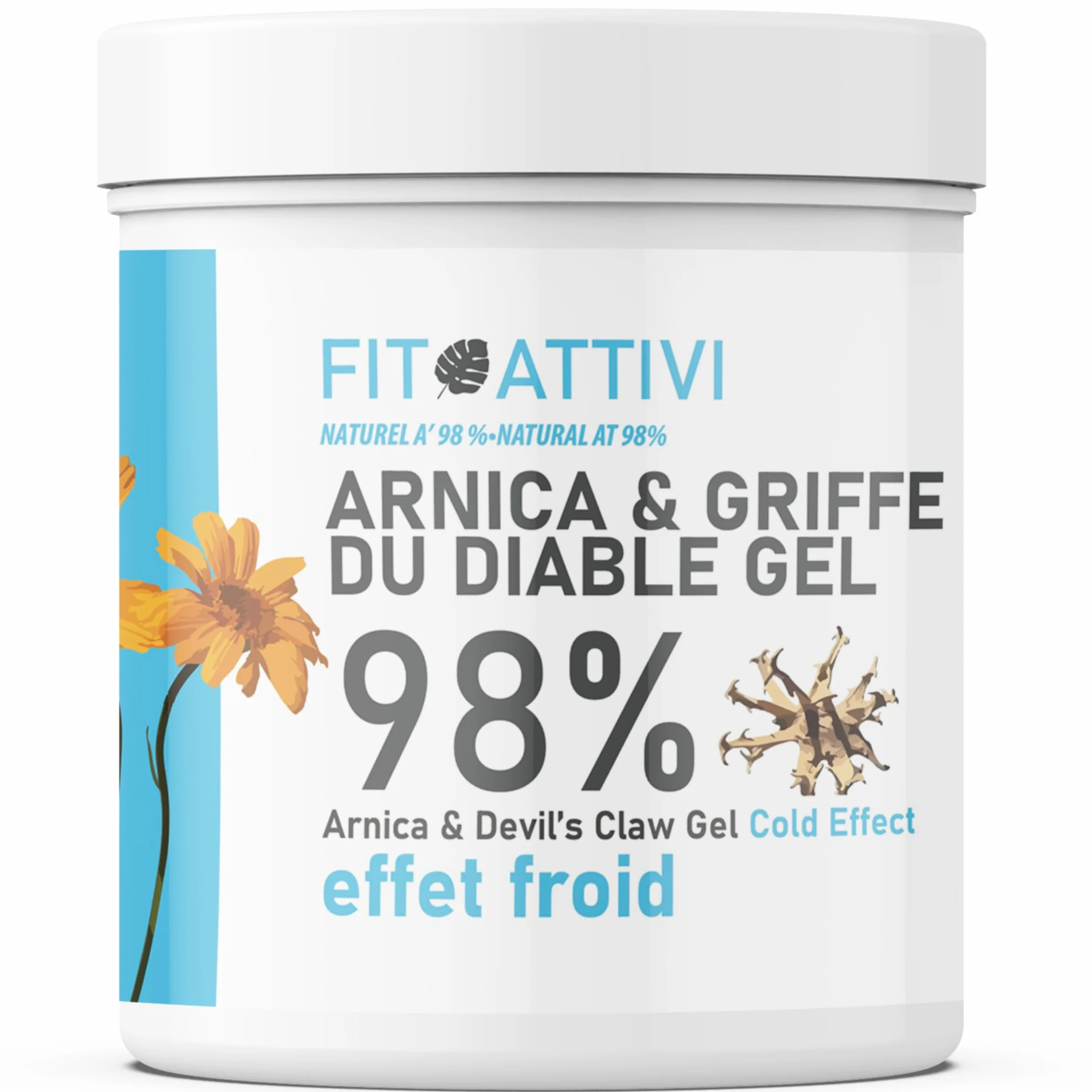 Gel Forte à l'Arnica 98% effet froid 550 ml FITOATTIVI - Gel de massage articulaire BIO