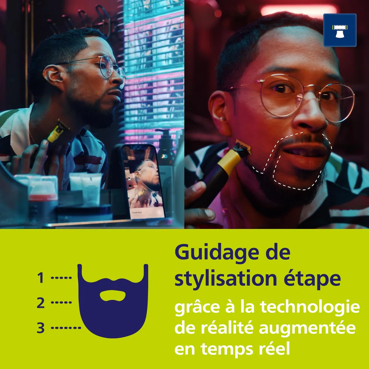 Philips OneBlade 360 Rasoir électrique Tondeuse à Barbe Technologie Lame 360 Connectivité Visage Corps