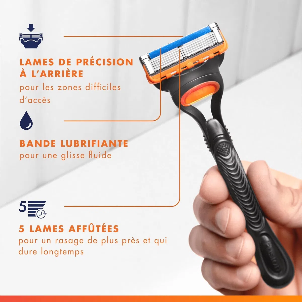 Gillette Lames de Rasoir Homme Fusion 5, Pack de 20 – Recharges Longue Durée en Acier Inoxydable pour le Rasage Confortable, Bande Lubrifiante, Micro-Lamelles, 1 Rechange Jusqu’à 20 Rasages