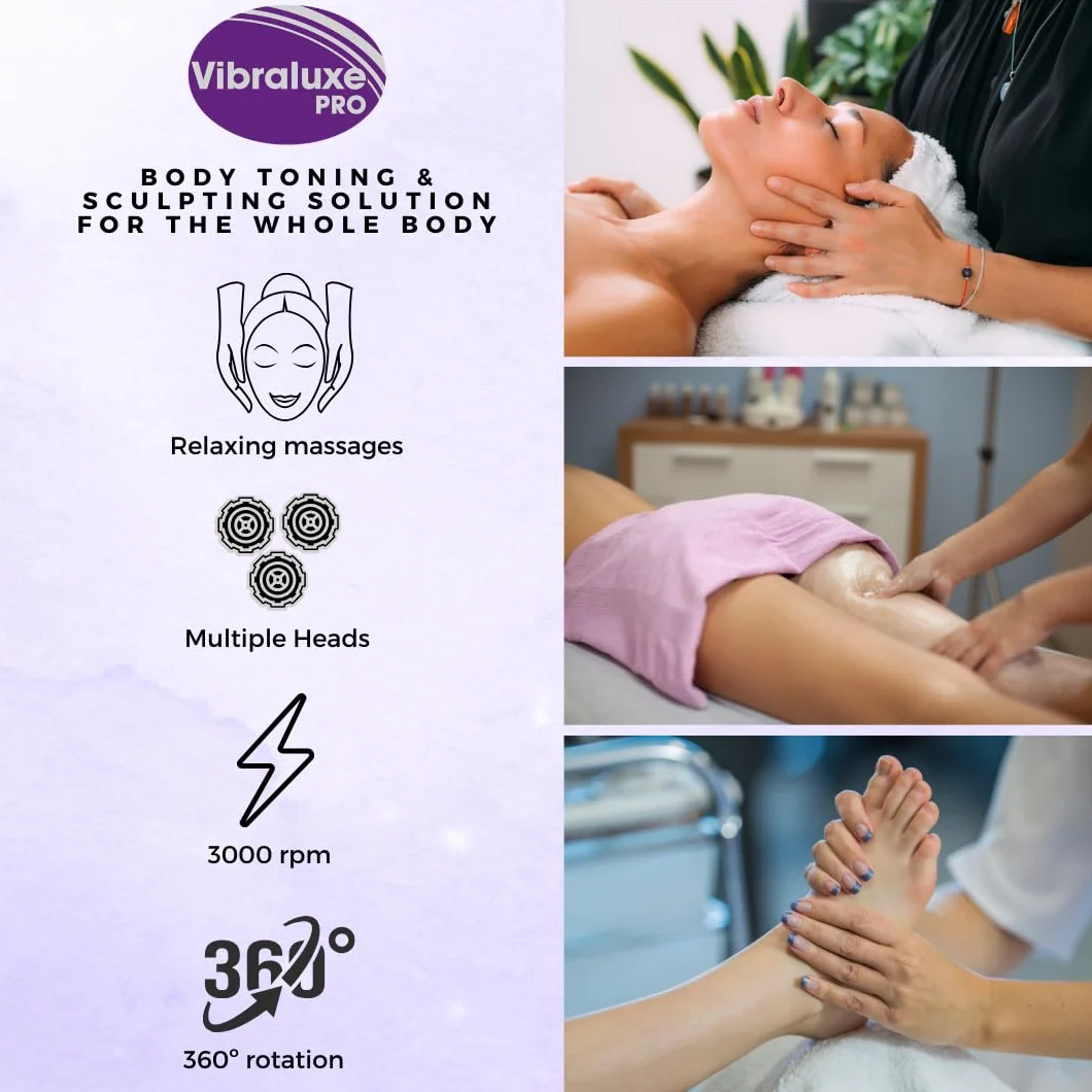Best Direct Vibraluxe Pro Original Comme Vu à la Télé Masseur Amincissant Sculptant Circulaire, Anti-Cellulite 5 en 1 – Appareil de Massage Vibrant Électrique, Palper Rouler