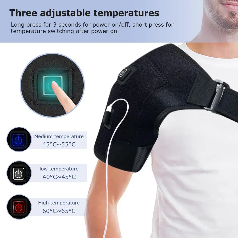 Homme Femme Épaulière Chauffante Épaule Coussin Chauffant Support d'épaule Thermique Soutien d'Épaule Électrique Bandage de Soutien Épaule à Bandage pour Épaule Tendinite Physiothérapie