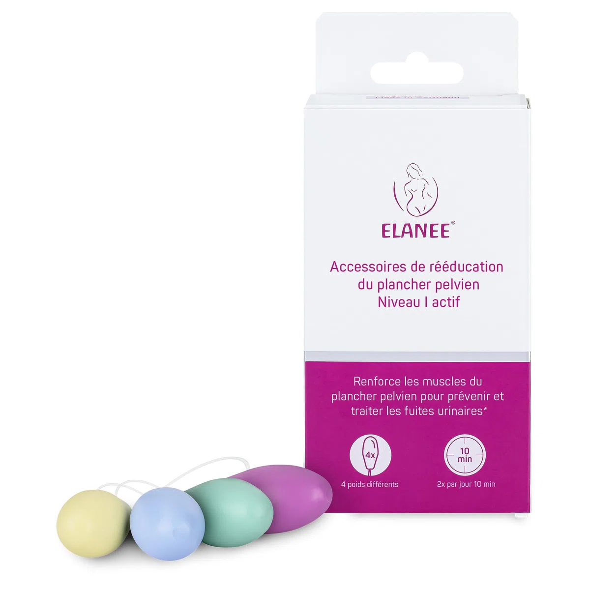 ELANEE Set de 4 cônes de rééducation du plancher pelvien Niveau I actif