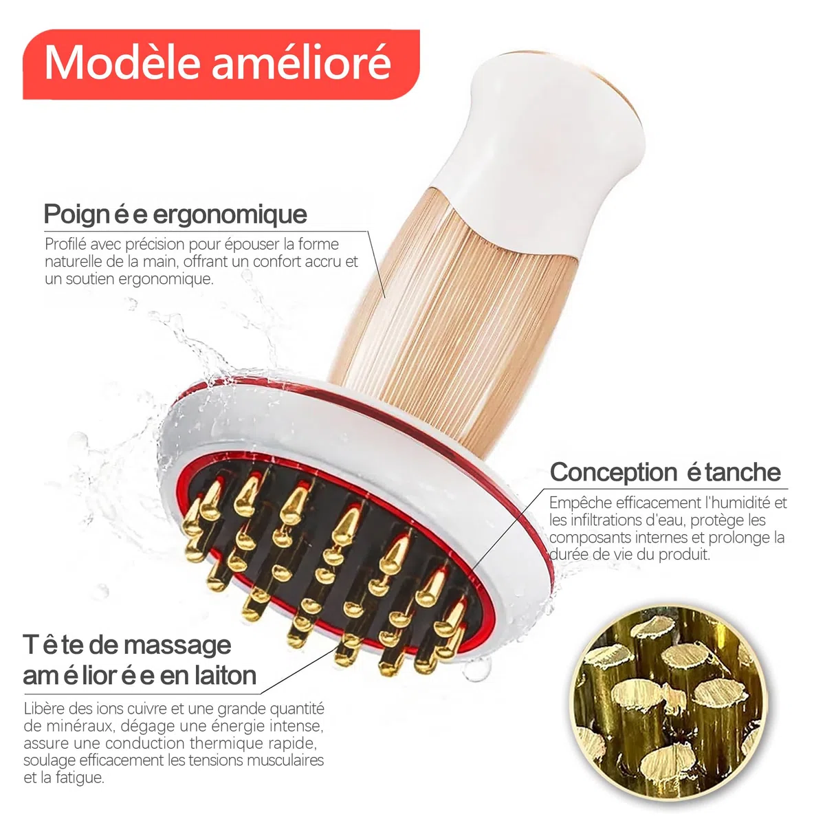 Appareil de Drainage Lymphatique Anti-Cellulite Masseur Électrique pour Fascias et Muscles Raffermissement de la Peau Massage d'Acupression 45 Niveaux d'Intensité EMS Vibration et Chaleur Infrarouge