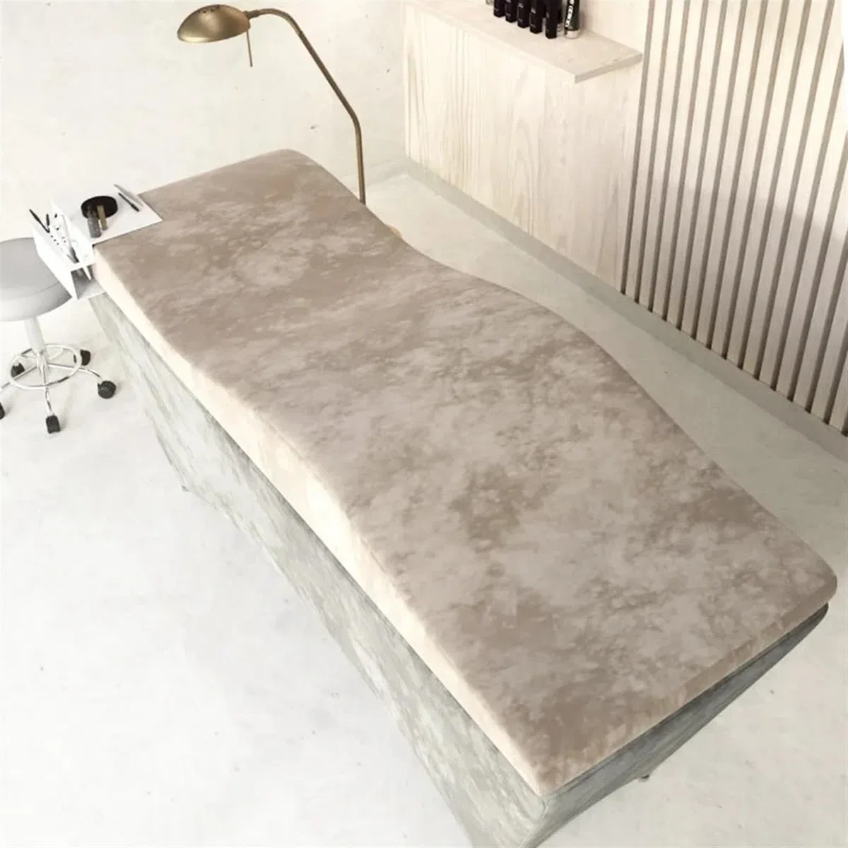Surmatelas pour Lit à Cils Matelas en Mousse incurvé avec Housses en Velours Surmatelas en Mousse for Salon Extension de Table de Massage