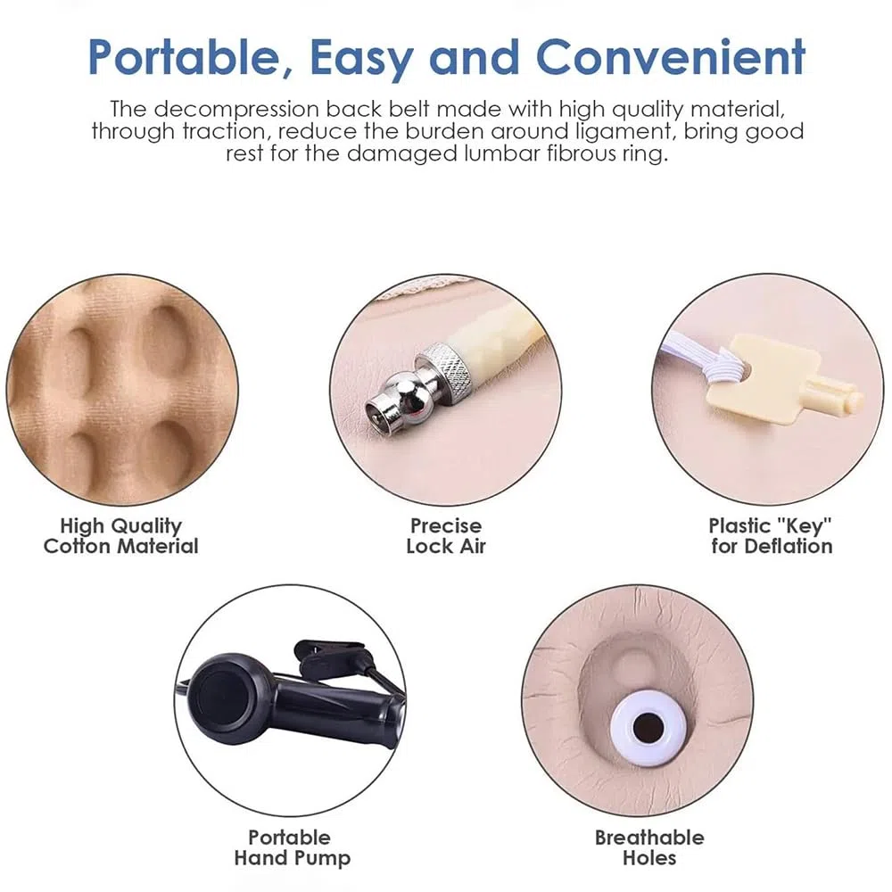 NEWFUN Ceinture Lombaire，Ceintures Lombaires，Ceinture gonflable, dispositif de traction, pour le soulagement des douleurs musculaires du dos et la prévention des blessures Correction de la posture