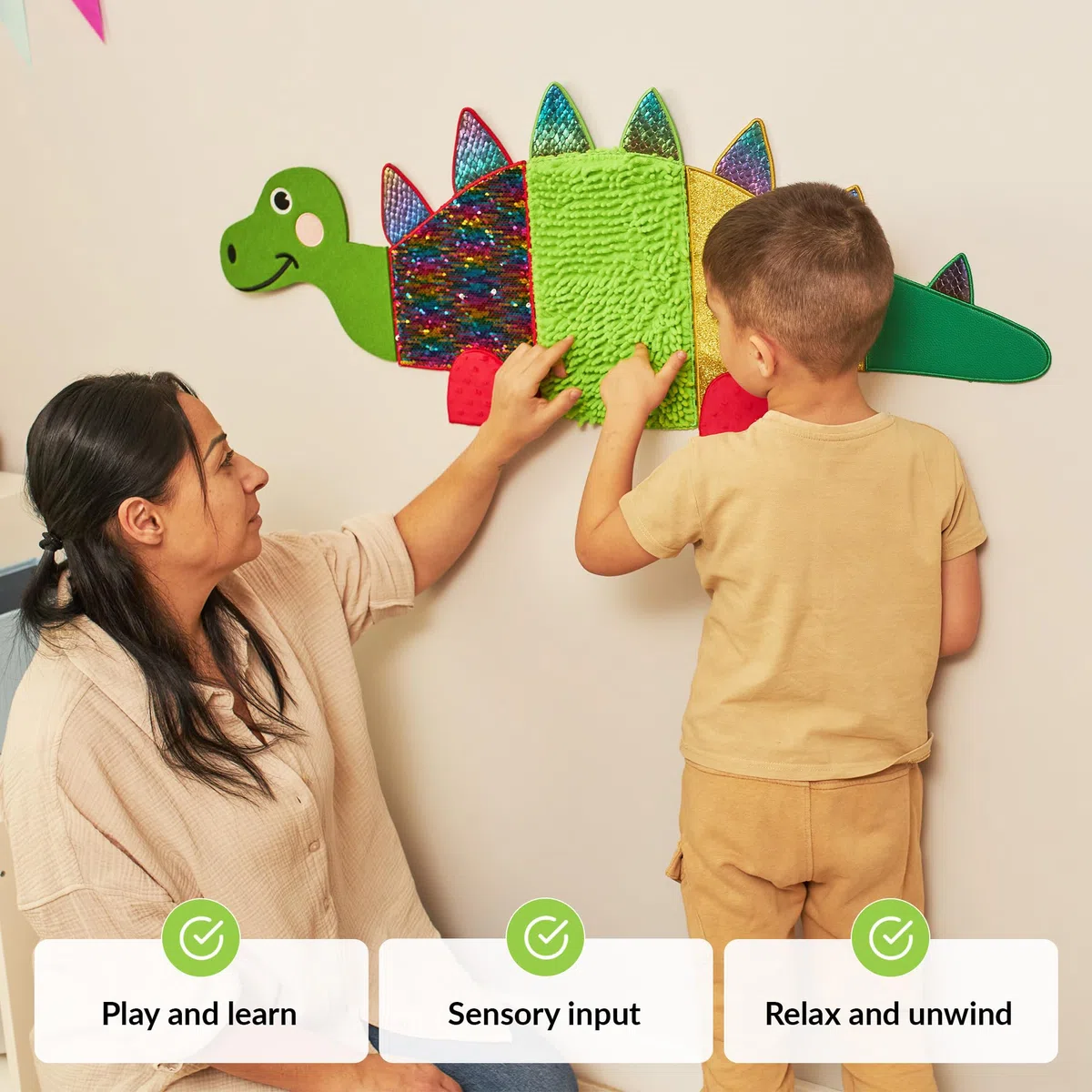 Mur Sensoriel Dino Panneaux Sensoriels Tapis Chambre