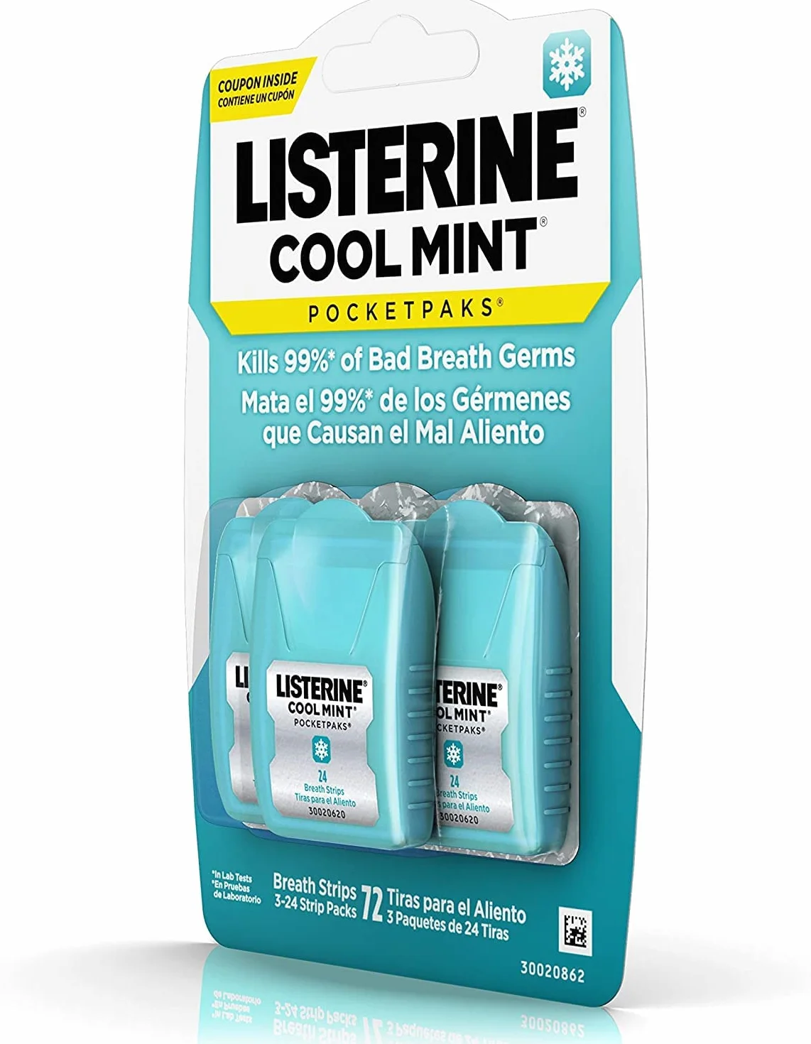 Listerine PocketPaks Cool Mint 24 bandes lot de 12