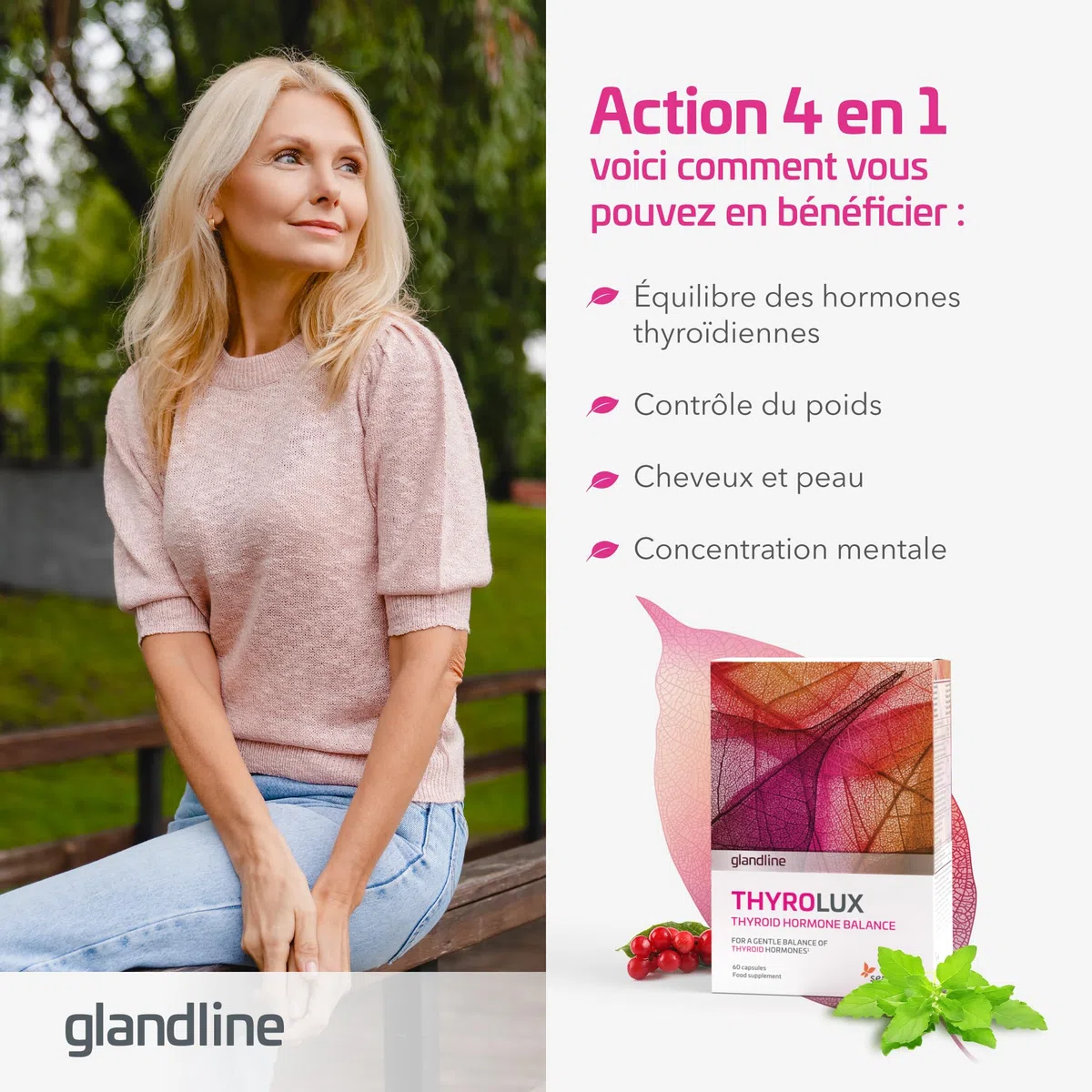 Sensilab Thyrolux - Thyroïde, L-Tyrosine et Iode, 240 Gélules | Sélénium, Magnésium, Basilic Sacré, Schisandra, Zinc, l'Iode contribue à une Fonction Thyroïdienne Normale