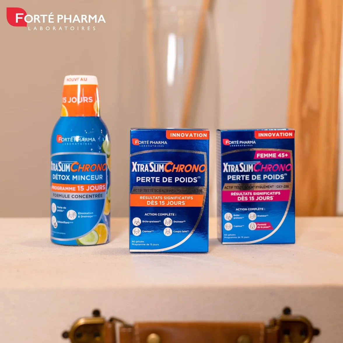 Forté Pharma XtraSlim Chrono 45+ Perte De Poids Brûle Graisse Draineur Fermeté Peau 60 Gélules