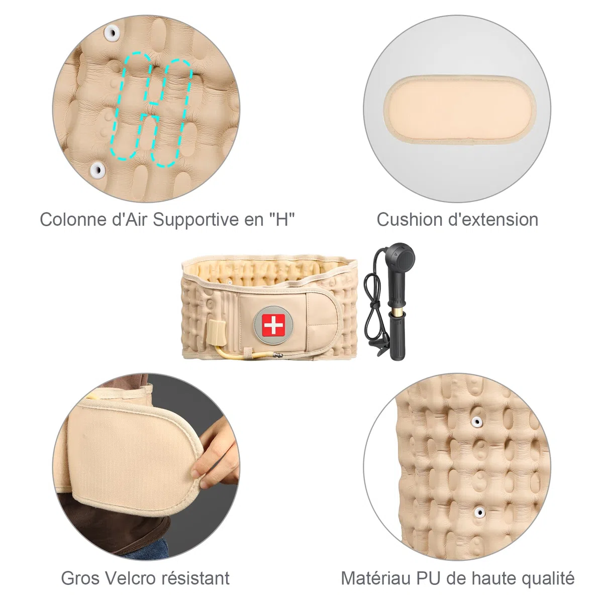Ceinture de Décompression Lombaire pour Soulager Douleurs Lombaires & Soutenir Région Lombaire. Corset de Décompression pour Sciatique. Ceinture de Décompression Vertébrale pour Femmes et Hommes