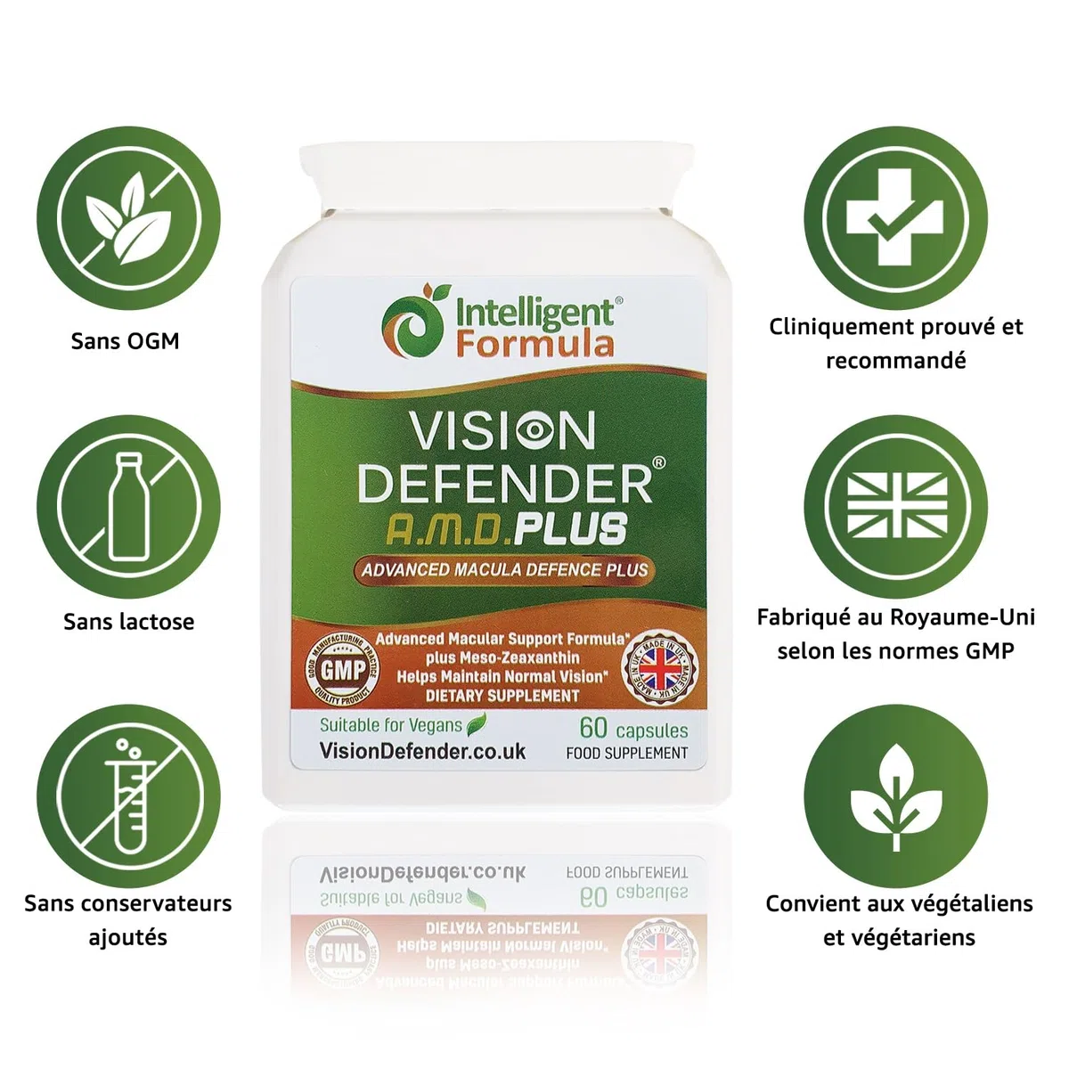 Vision Defender Plus Complément Alimentaire pour les Yeux – Formule AREDS2 Améliorée avec Més-Zéaxanthine – 7 Nutriments Essentiels (Lutéine, Zéaxanthine, Vitamines C & E, Zinc, Cuivre) – 60 Gélules