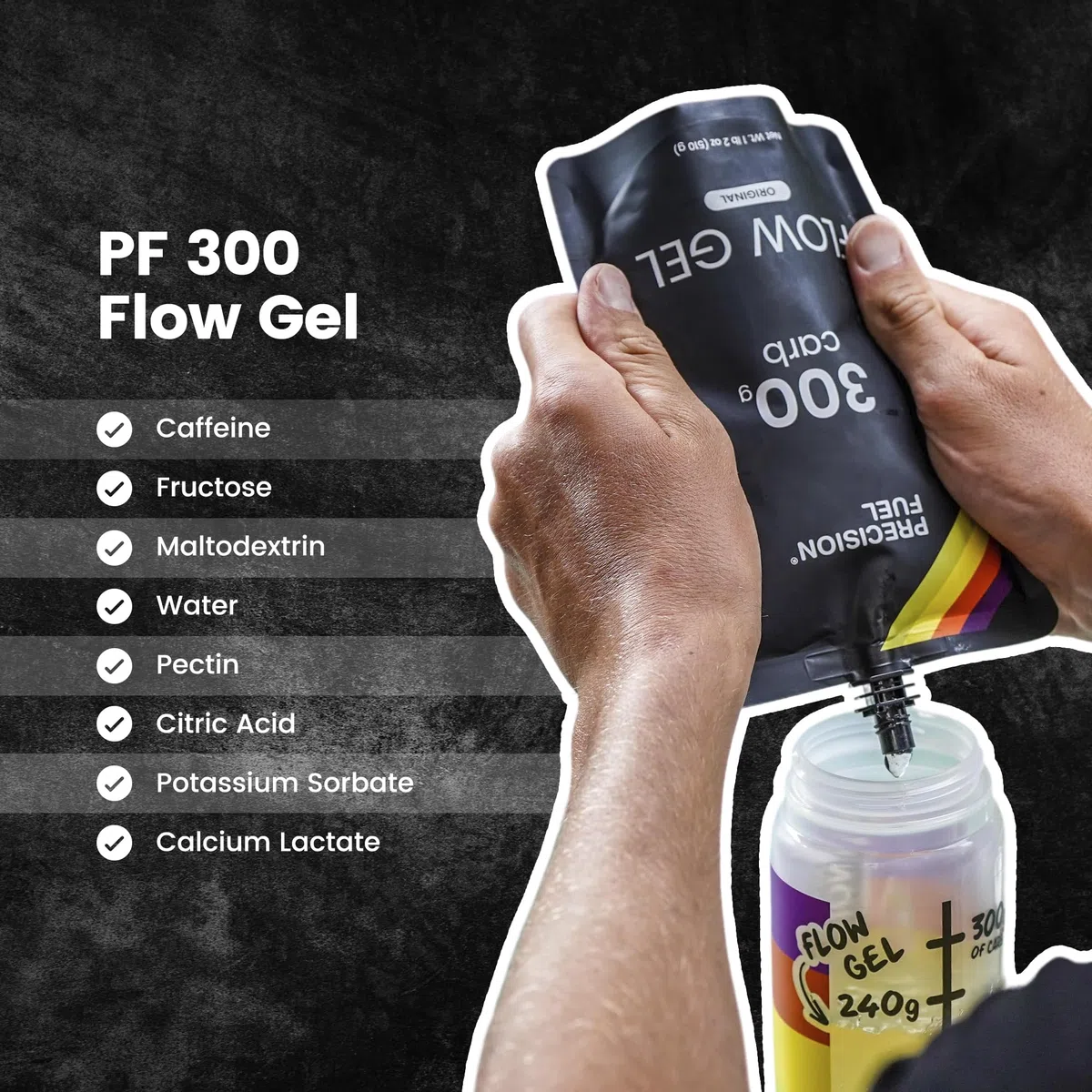 Gel Énergétique Precision Fuel 300 Flow - Goût Léger, Gels pour Coureurs et Sports d'Endurance, 300g de Glucides, Facile à Digérer, Parfait pour la Course (Pack of 1)
