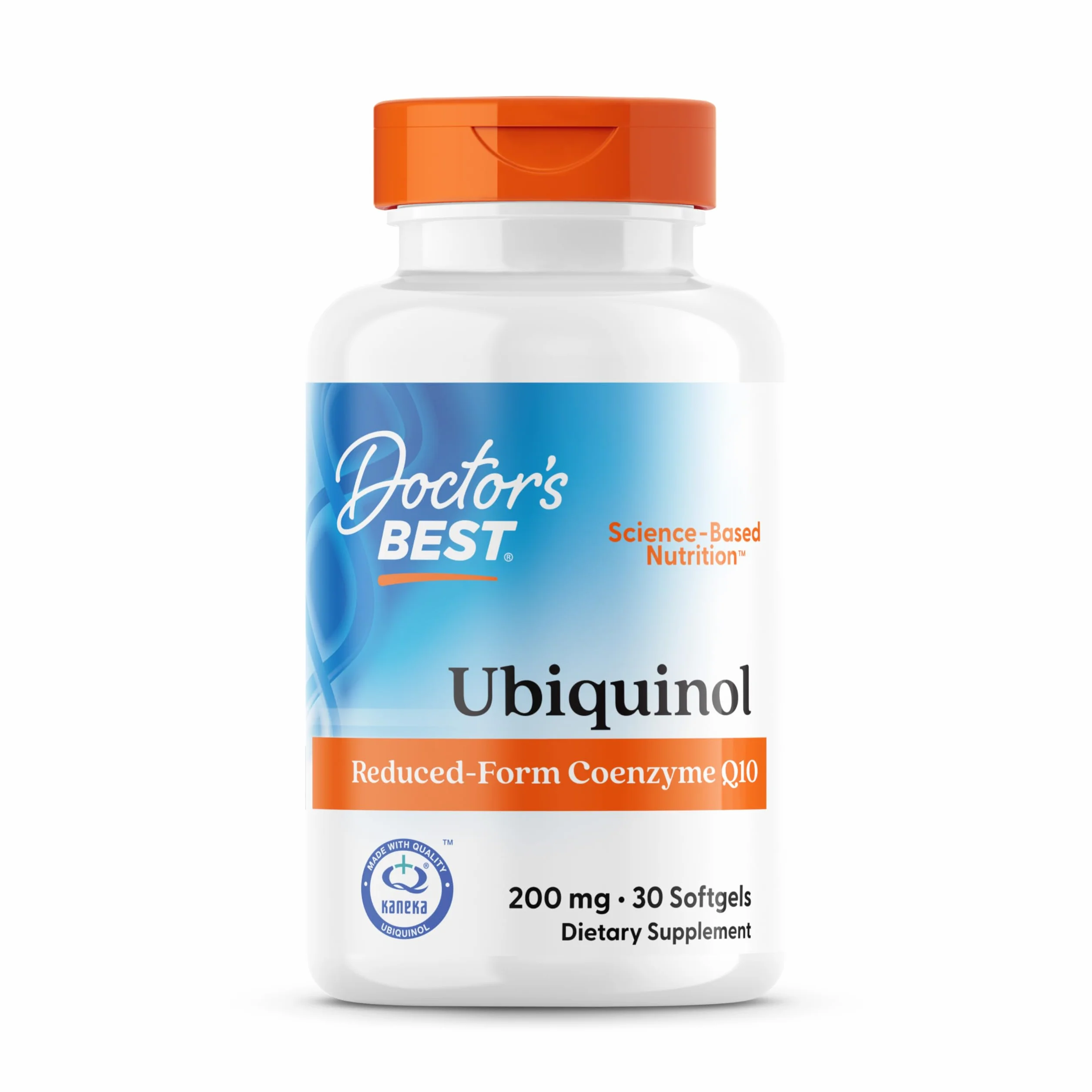 Doctor's Best, Ubiquinol, avec Kaneka QH Ubiquinol, 200 mg, 30 Capsules, Coenzyme Q10, Hautement Dosé, Sans Soja, Sans Gluten, Sans OGM