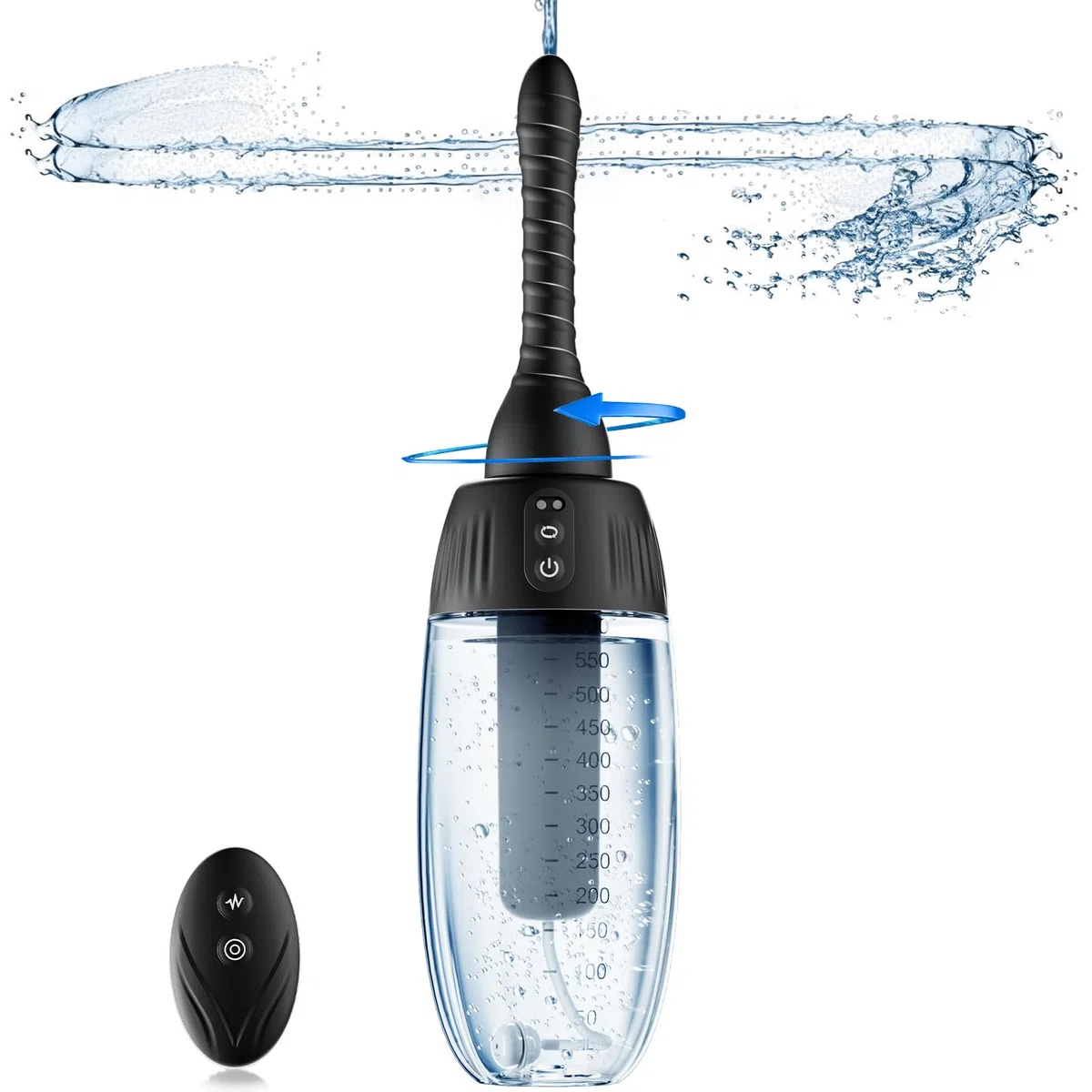 Poire à lavement rotatif automatique 20oz 360° 5 becs 3 vitesses nettoyage en profondeur hommes femmes