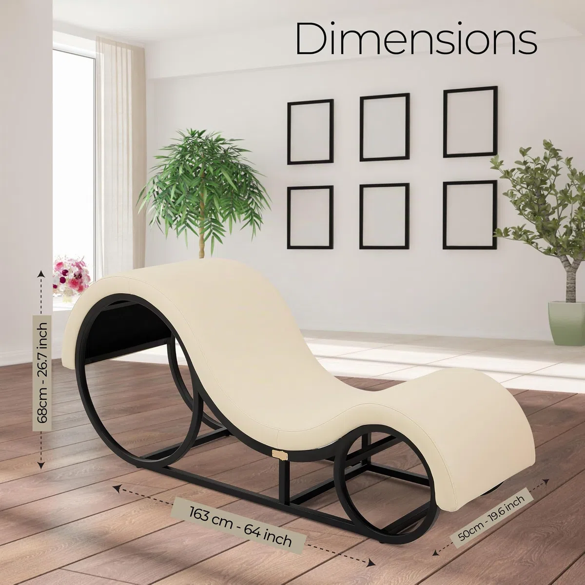 Méridienne Fauteuil Tantrique Canapé Relax Yoga Sexe Oreiller Coussin Lombaire PU Cuir Cadre Métal Largeur 50 cm