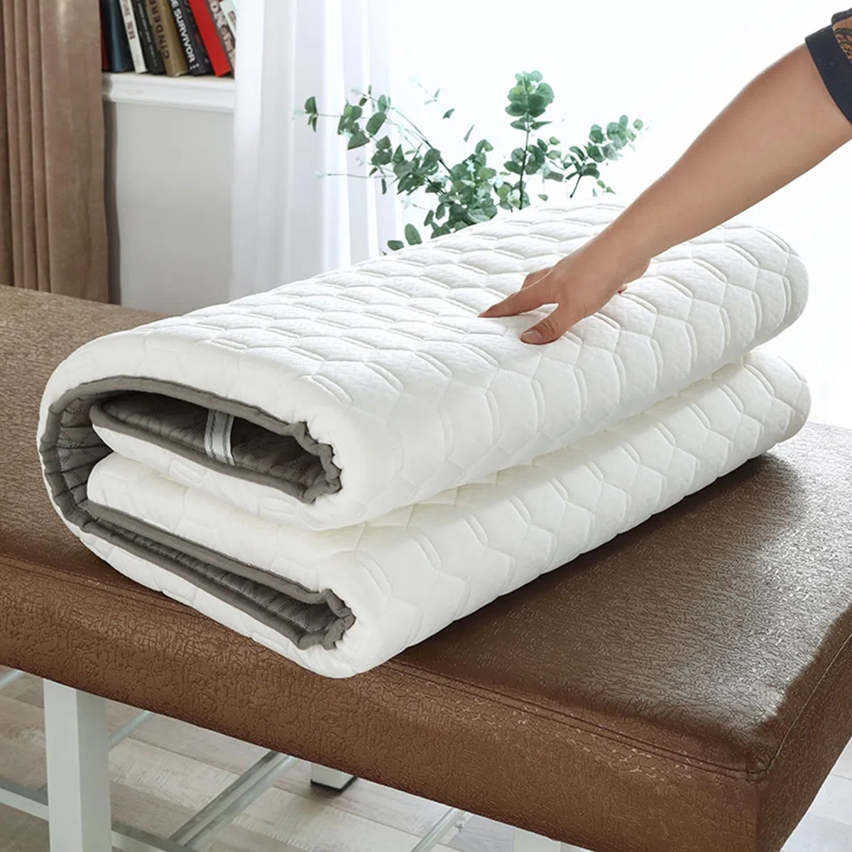 Surmatelas de table de massage en mousse à mémoire de forme, protège-matelas pour lits de massage, antidérapant, avec trous de ventilation et élastiques, tête carrée/ronde/trapézoïdale, épaisseur