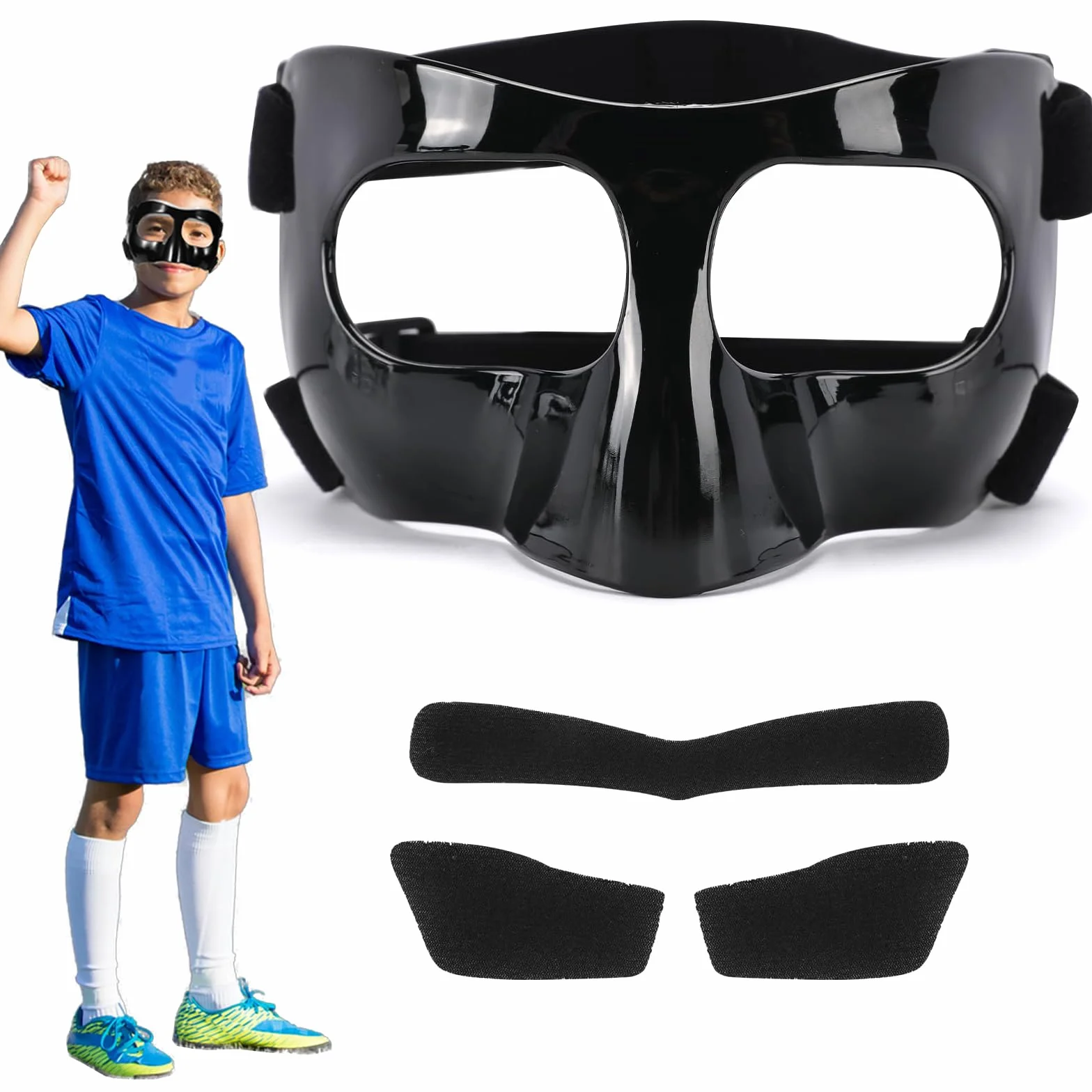 Masque nasal pour sport fracture nasale petite taille rembourrage enfants adolescents bande élastique réglable