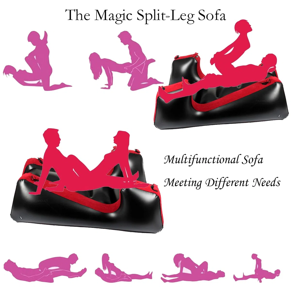Sofa Gonflable pour Couple, Coussin de Positionnement Érotique, Accessoire de Support Intime