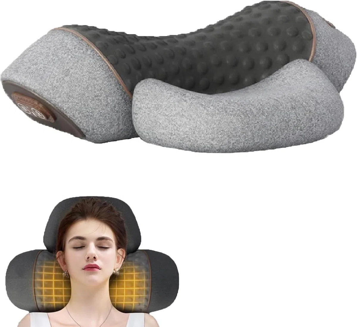 Spinea CerviCalm Oreiller Massant Cervical Chauffant 3-en-1 Masseur Cervical avec Chauffage Intensité Réglable Hellgrau