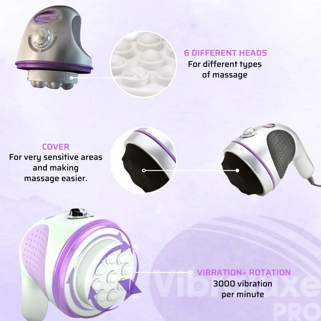 Best Direct Vibraluxe Pro Original Comme Vu à la Télé Masseur Amincissant Sculptant Circulaire, Anti-Cellulite 5 en 1 – Appareil de Massage Vibrant Électrique, Palper Rouler