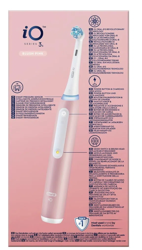 Oral-B iO - Brosse à dents électrique rechargeable rose + 1 tête de rechange