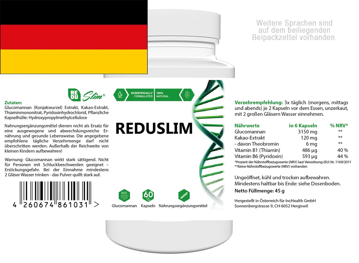 Reduslim 180 capsules (3x 60 capsules) - paquet de 3