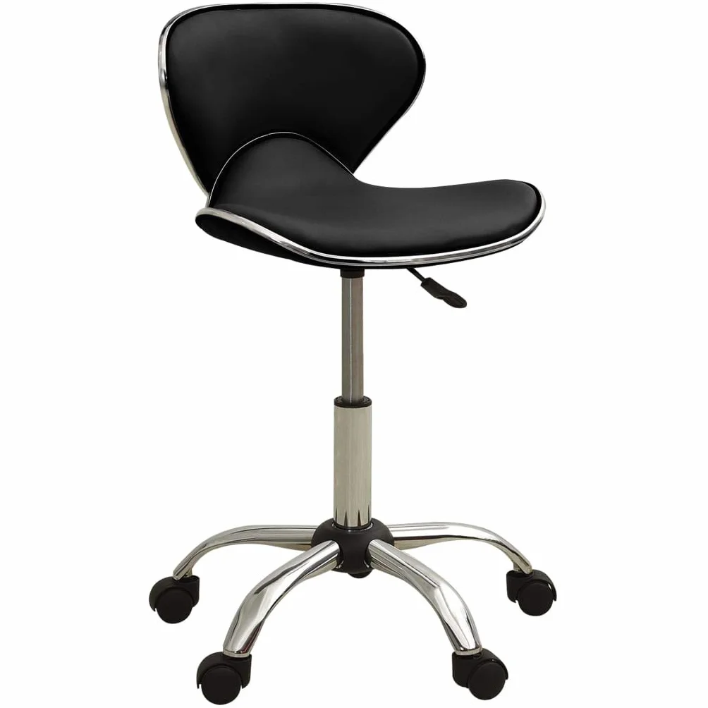 vidaXL Tabouret de Salon et Spa Chaise de Beauté Tabouret de Coiffure Chaise de Travail Pivotante Réglable Intérieur Noir Similicuir
