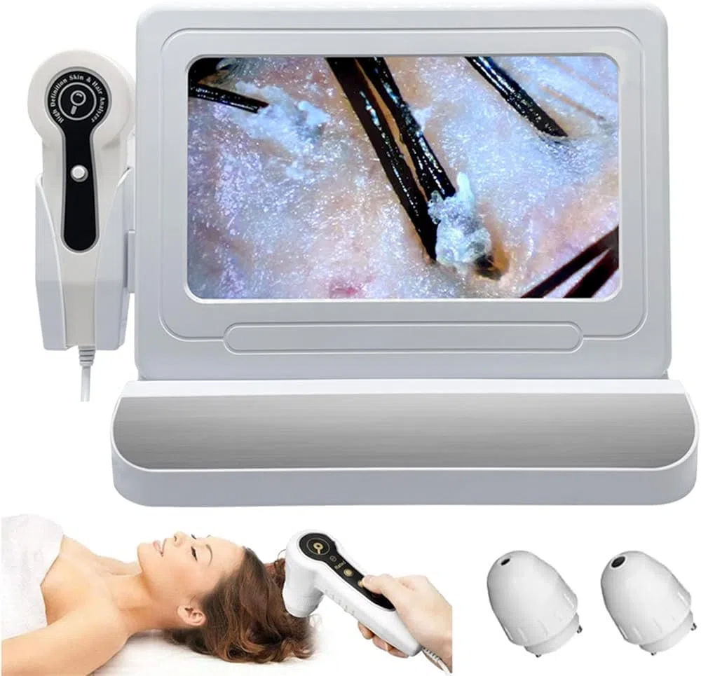 Analyseur de peau et cheveux HD LCD 11 pouces Détecteur follicules 50X/200X pour salon clinique