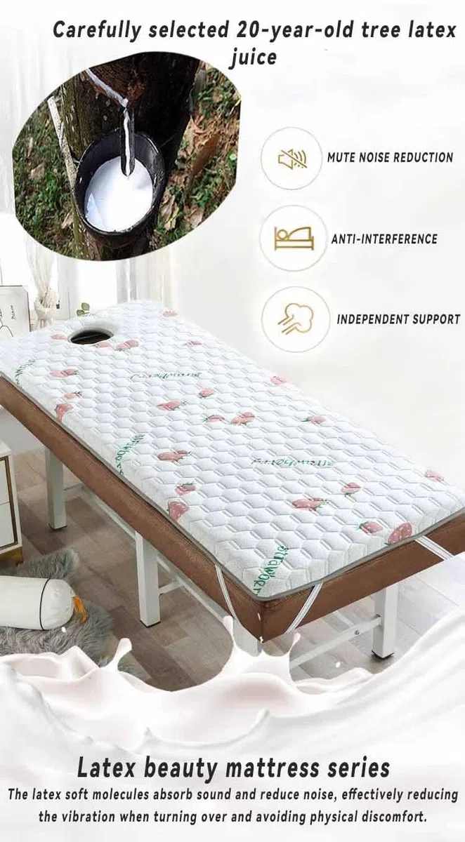 Surmatelas Table de Massage avec Trou De Respiration,Surmatelas Carré/Rond/Tête Trapézoïdale,Matelas Lit De Beauté Rembourrage De Lit Spa Matelas À Mémoire Massage(Color:C,Size:80x190cm)