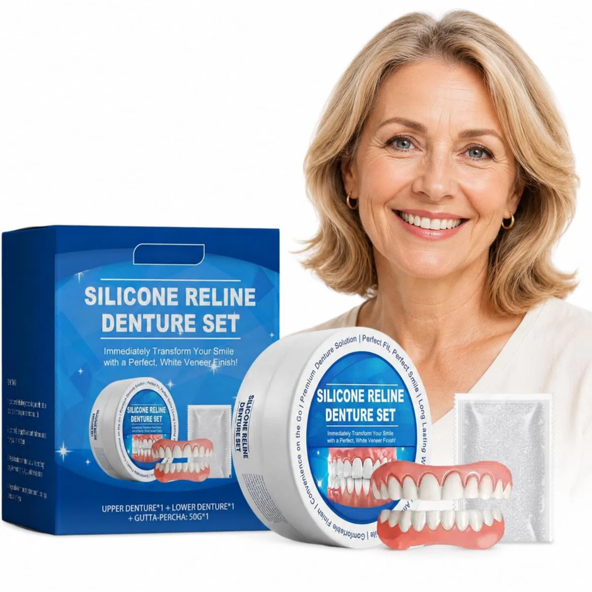 Bikenda Prothèse Dentaire Silicone Souple Confortable Pour Hommes Et Femmes (1 Pièce)