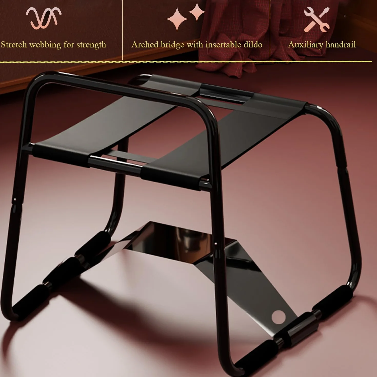 Chaise de Sexe Réglable – Banc Érotique avec Support pour Godemichet, Meuble Sexuel Ergonomique pour Couples, Tabouret de Sexe Multifonction pour Chambre et Jeux Intime