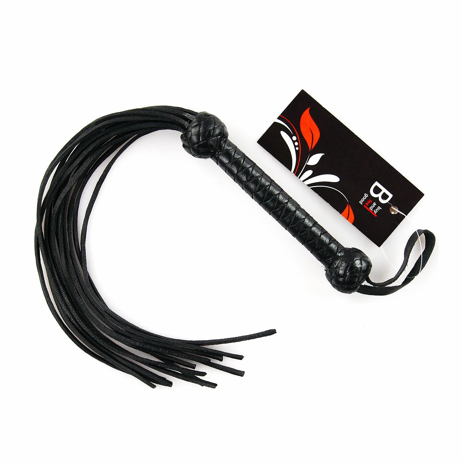 Fouet de fabrication artisanale en cuir de buffle 45 cm cuir véritable pour SM BDSM