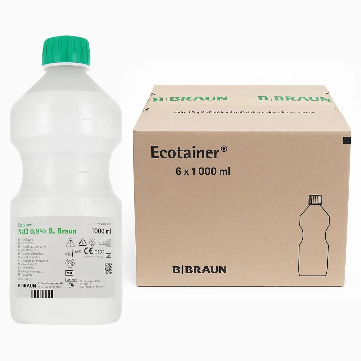 B. Braun Solution Saline Stérile NaCl 0,9% Lot de 6 x 1 L Lavage Nasal
