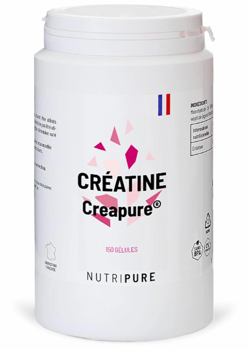 Créatine Monohydrate Creapure® 150 Gélules Vegan Sans Additifs Force Musculaire Sports Intensifs