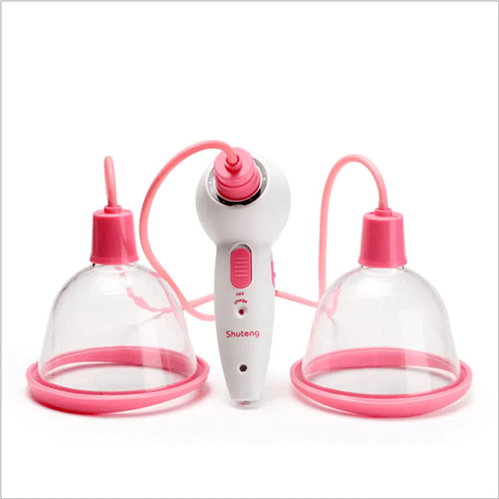 Coffre Beauty Agrandissement Machine Pompe à Vide Coupe du Masseur électrique pour Femme, pour la dysplasie de Sein, Les Seins Plats, Les Seins affaissés,Double Cup,CD