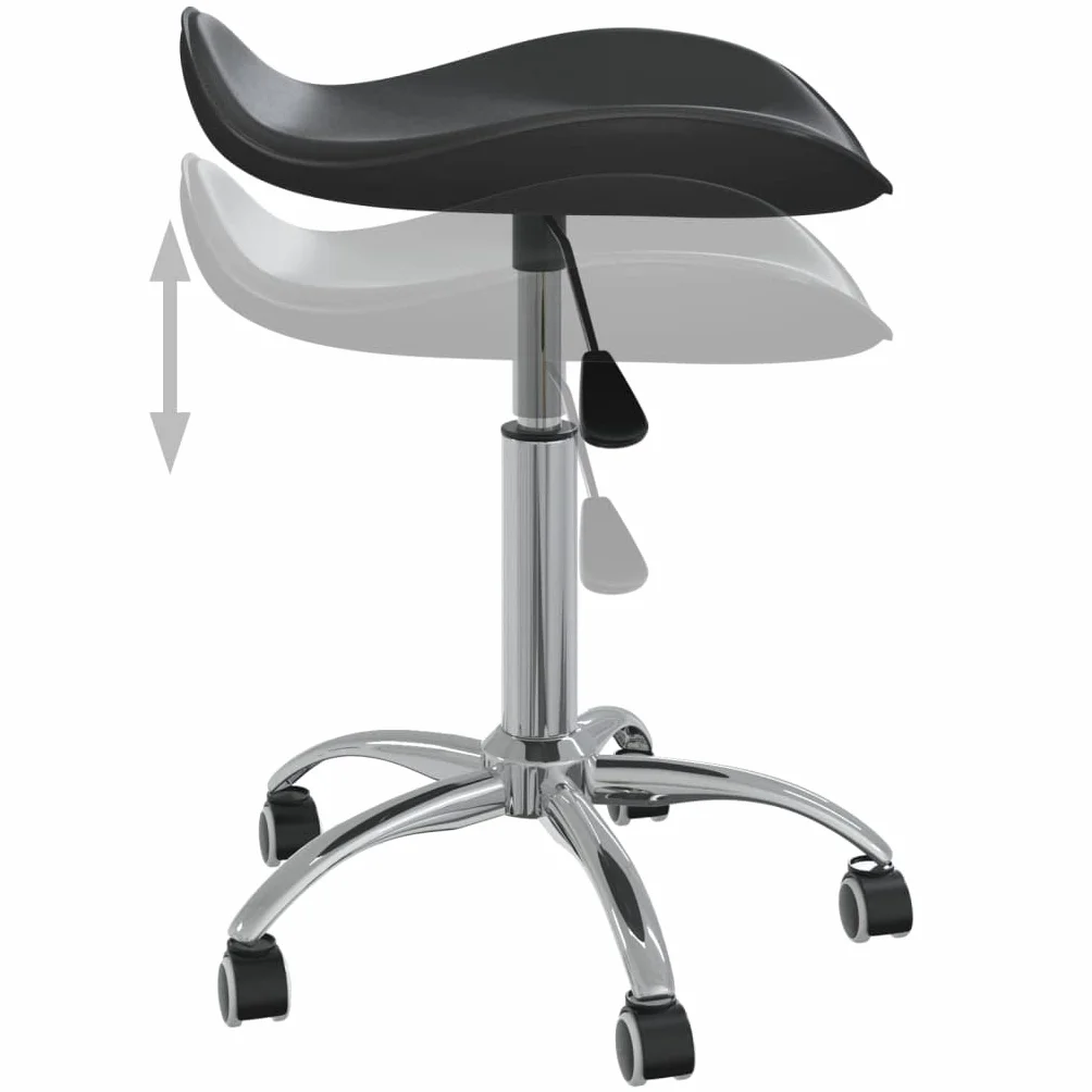 vidaXL Tabouret de Salon et Spa Chaise de Beauté Tabouret de Coiffure Chaise de Travail Réglable Pivotante Intérieur Noir Similicuir