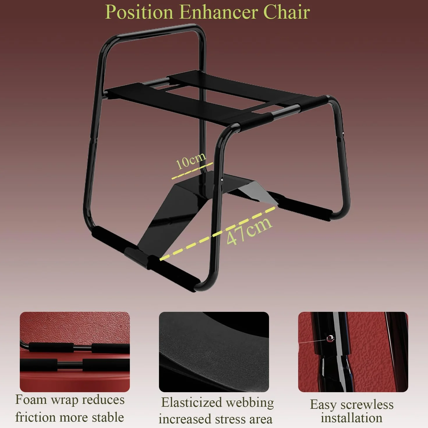 Chaise de Sexe Réglable – Banc Érotique avec Support pour Godemichet, Meuble Sexuel Ergonomique pour Couples, Tabouret de Sexe Multifonction pour Chambre et Jeux Intime
